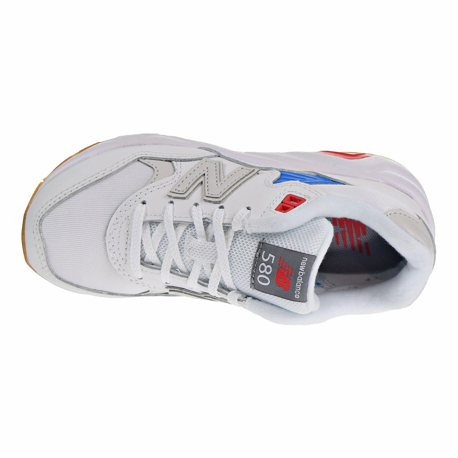 Running Shoes Lightweight New Balance 580 Little Kids' Shoes White/Blue/Gum