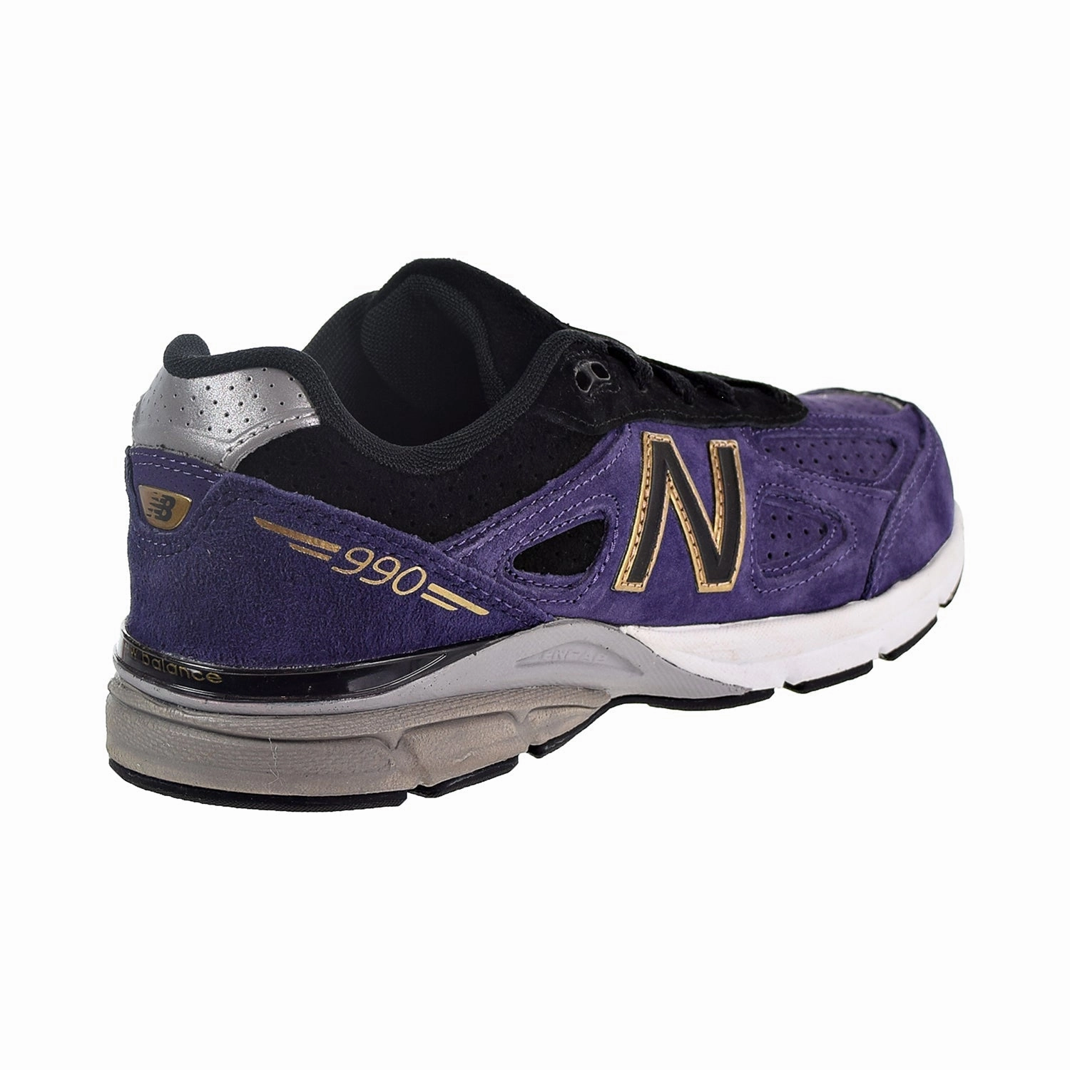 New Balance 990v4 Big Kids' Shoes Dark Purple Cheetah Running Shoes
