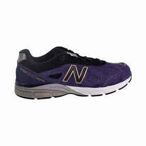 New Balance 990v4 Big Kids' Shoes Dark Purple Ride 17 Running Shoes