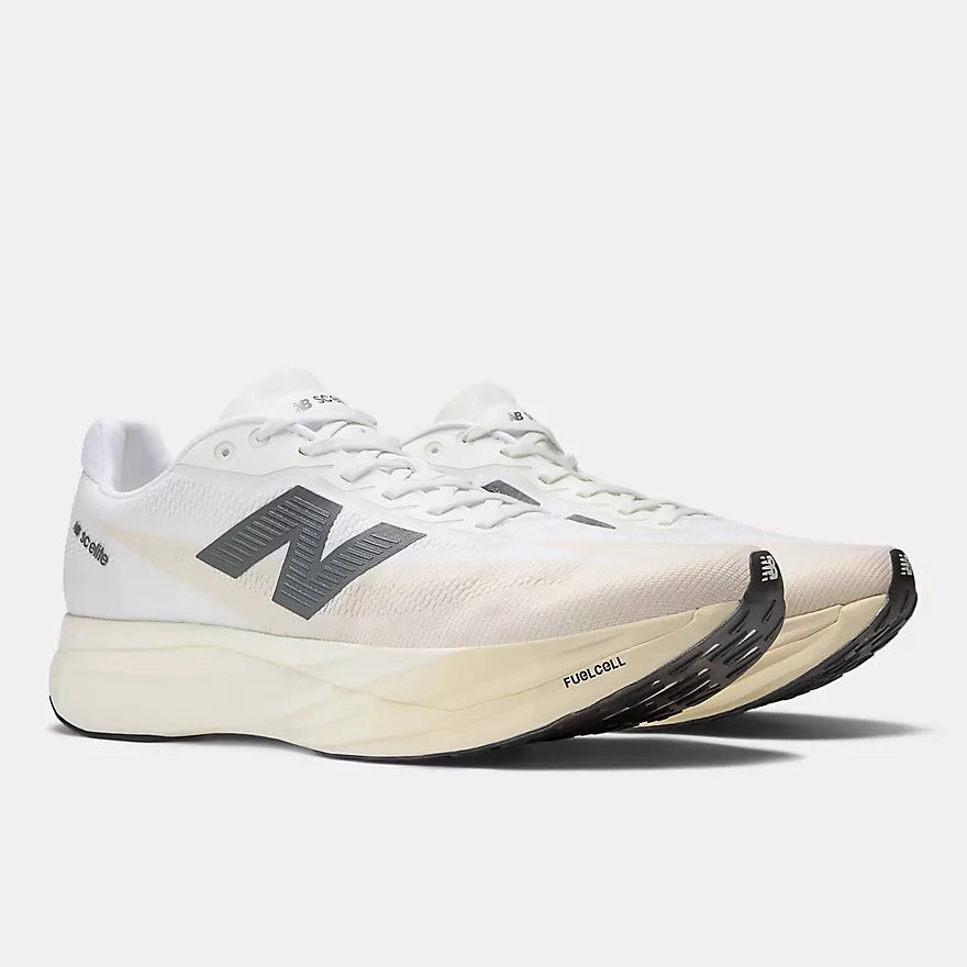 New Balance | FuelCell SuperComp Elite v5 | Women's | Linen/White/Gold Metallic Best Running Shoes For High Arches And Plant