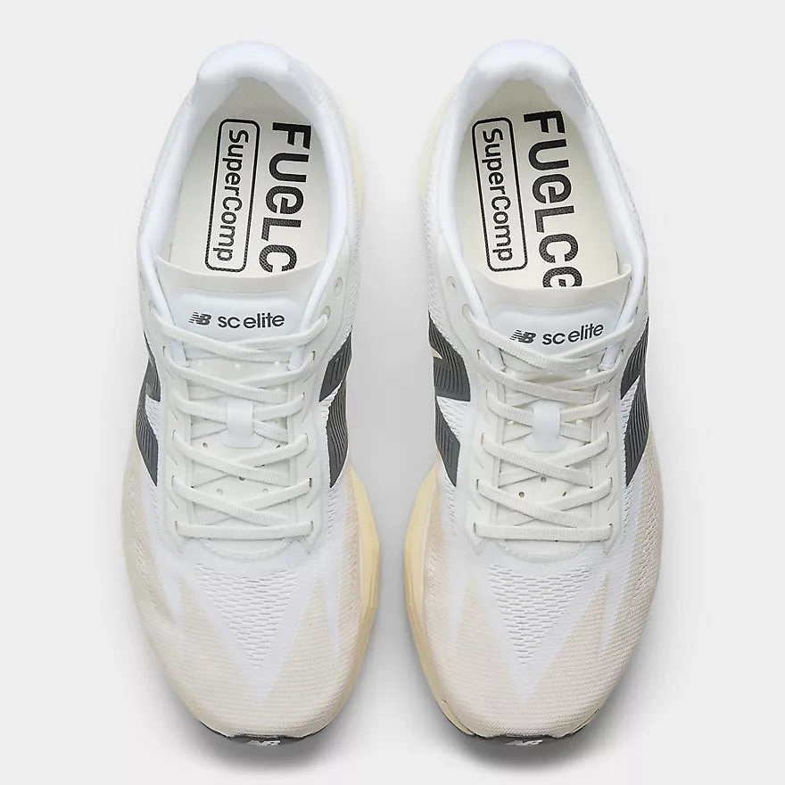 New Balance | FuelCell SuperComp Elite v5 | Women's | Linen/White/Gold Metallic Nyc Running Shoe Store Gait Analysis Berlin Marathon