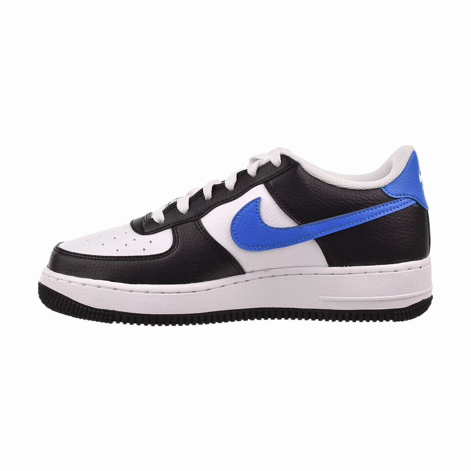 Nike Air Force 1 (GS) Big Kids' Shoes Black-White-Light Photo Blue Asics Upcourt 6 Indoor Shoes