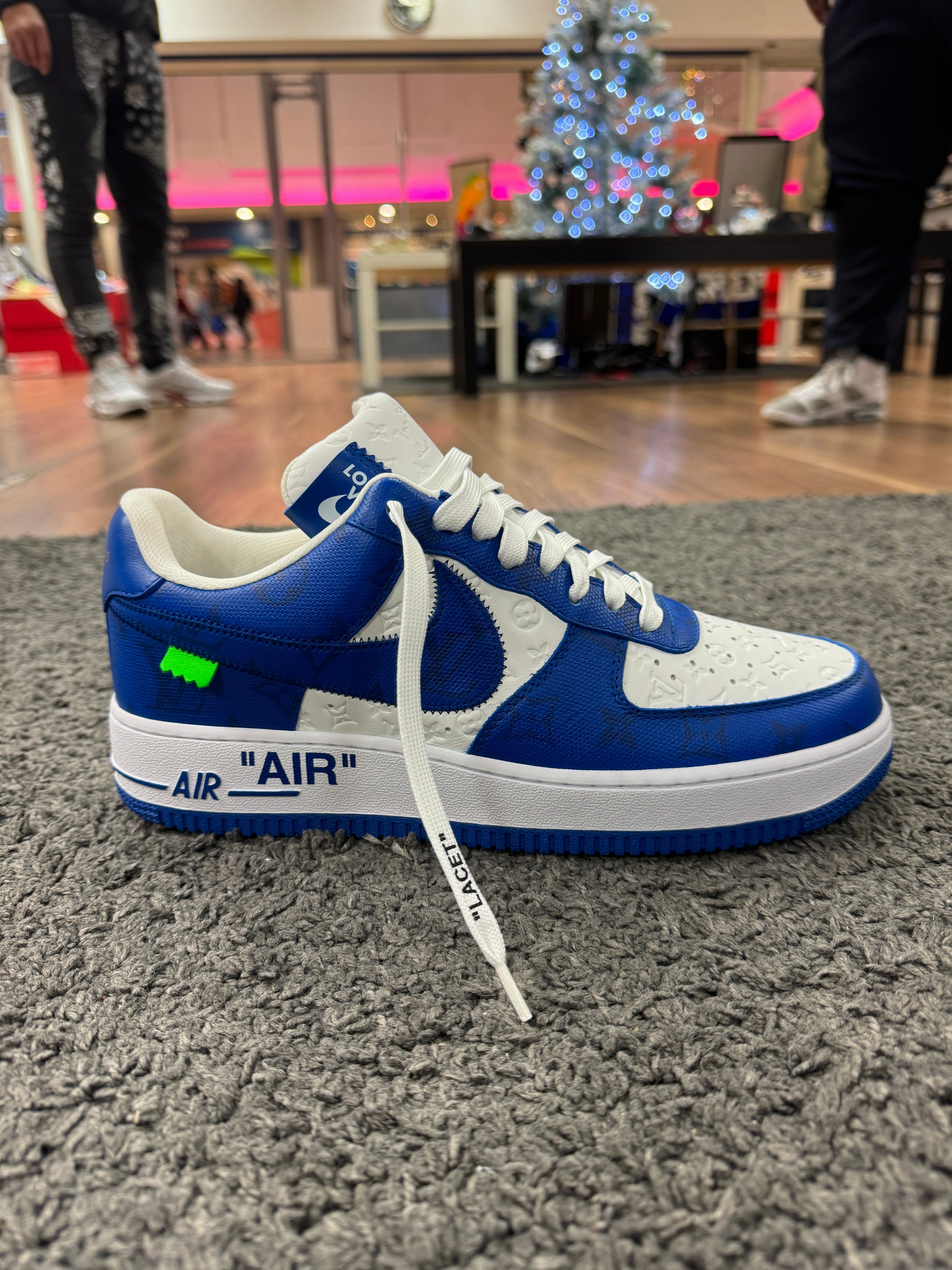 NIKE Air Force 1 Louis Vuitton LV Trainer By Virgil Abloh Royal Blue Squash Shoes Asics