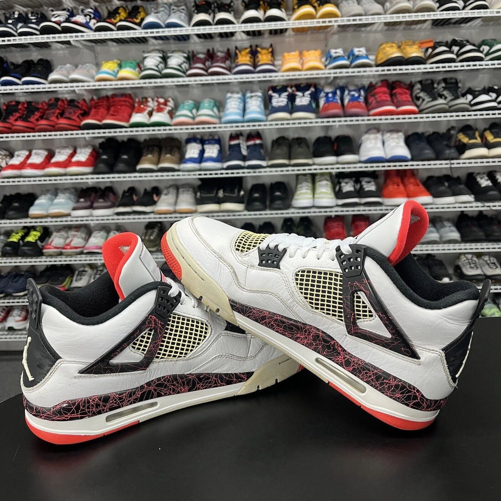 Asics Flat Foot Shoes Nike Air Jordan 4 Retro Flight Nostalgia OG Classic 308497-116 Men's Size 12