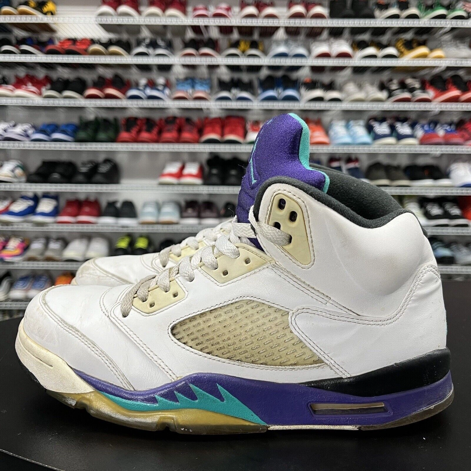 Nike Air Jordan 5 Retro Grape 2013 138027-108 Men's Size 9 No Insole Asics Gel Noosa Running Shoe