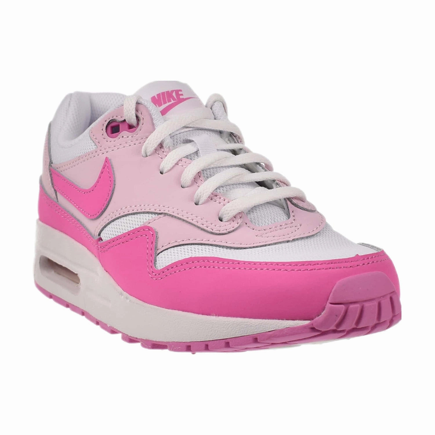Qc Running Shoes Nike Air Max 1 (GS) Big Kids' Shoes White-Playful Pink-Pink Foam