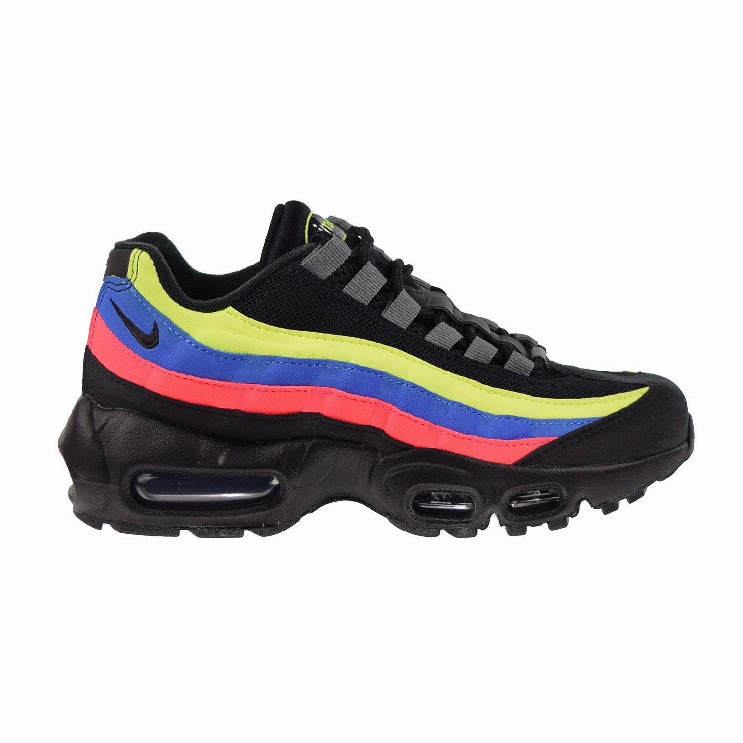 Nike Air Max 95 (GS) Big Kids' Shoes Black-Volt-Blue Crystal Tennis And Running Shoes