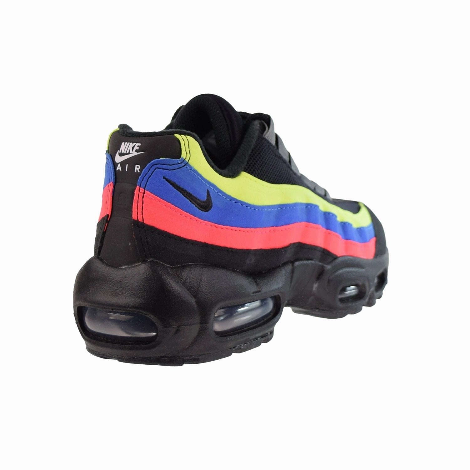Nike Air Max 95 (GS) Big Kids' Shoes Black-Volt-Blue Crystal Running Shoes With High Arch