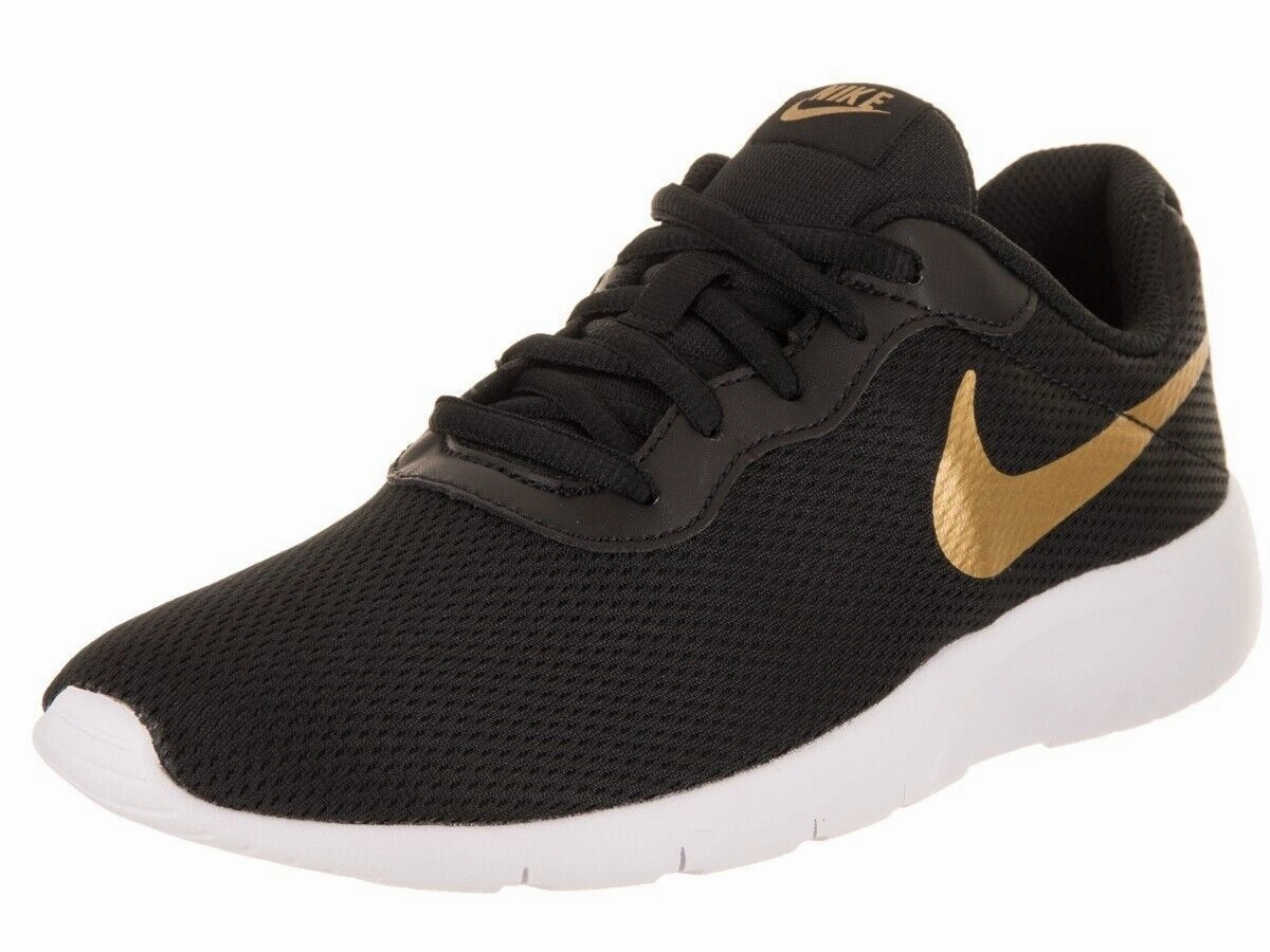 Nike Tanjun GS Black Metallic Gold White Big Kids Running Shoes 818381 016 Best Zero Drop Trail Running Shoes