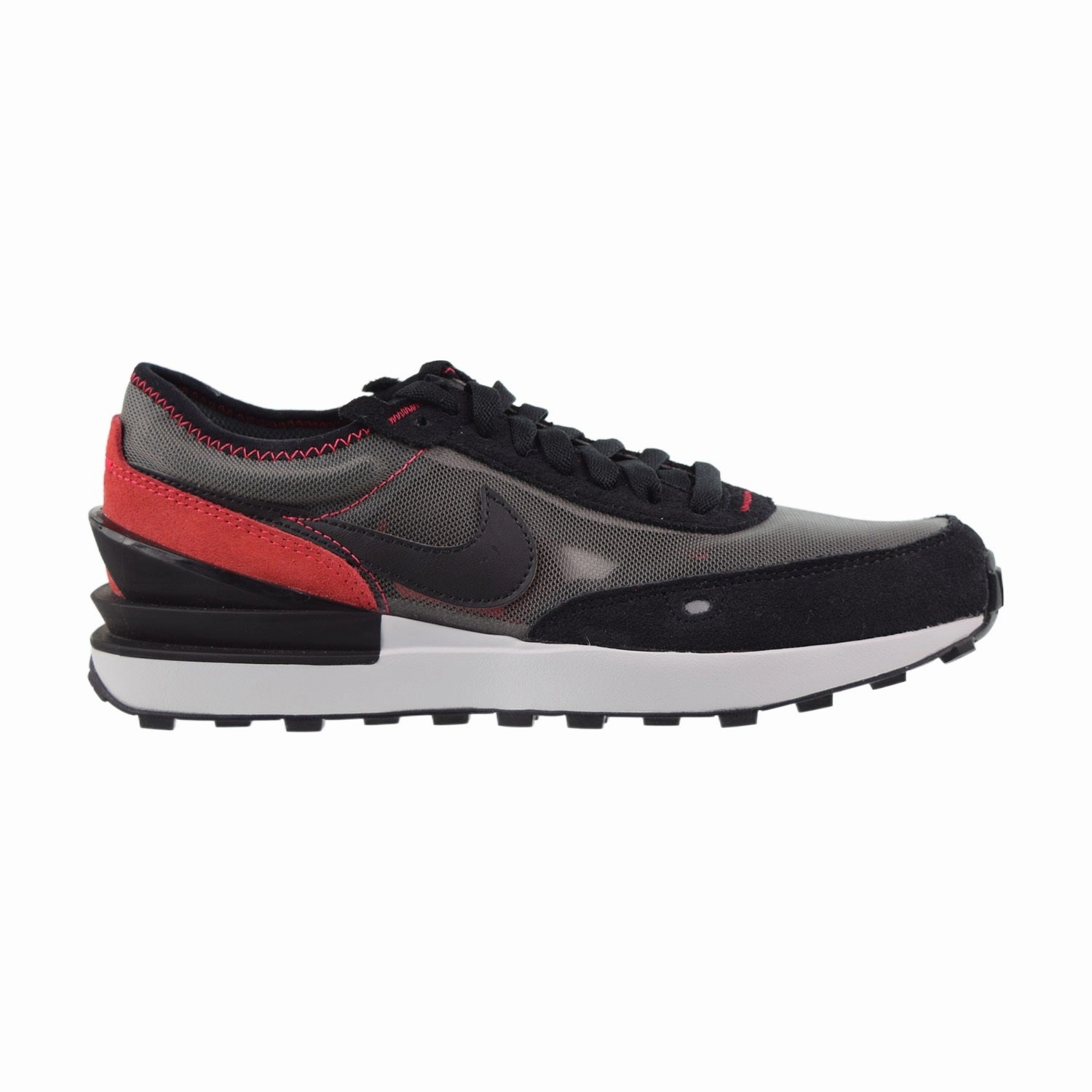 Nike Waffle One (GS) Big Kids' Shoes Flat Pewter-Black-Siren Red Flat Shoes To Wear With Dress