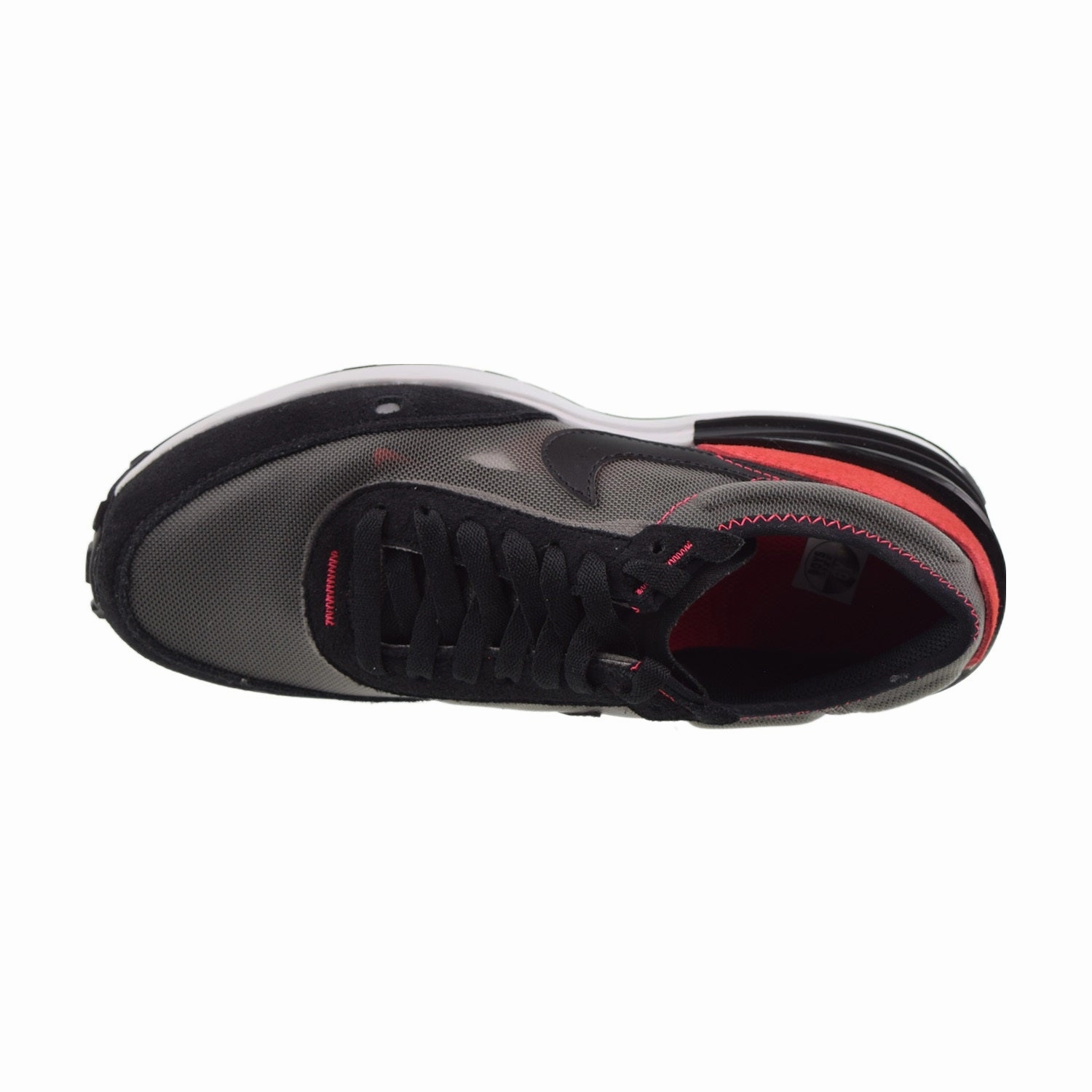 Flat Sole Gym Shoes Nike Waffle One (GS) Big Kids' Shoes Flat Pewter-Black-Siren Red