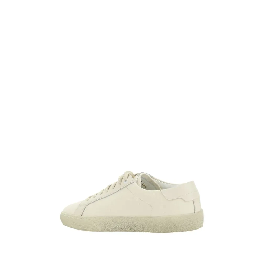 Flats Shoes In Spanish Saint Laurent White Rubber Low Top Sneakers