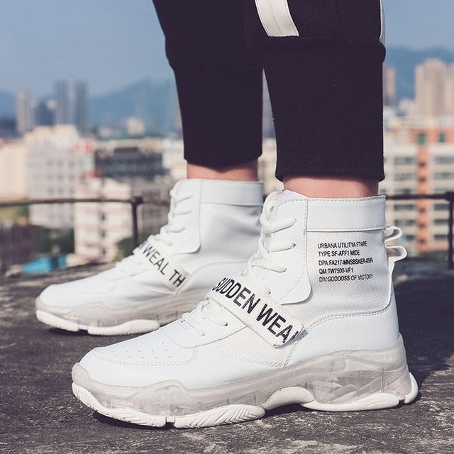 New Fashion Men High Top Shoes Designer Chunky Sneakers 2020 Spring Autumn Casual Comfortable Mens Trainers Sepatu Sneaker Pria Flat Feet House Shoes