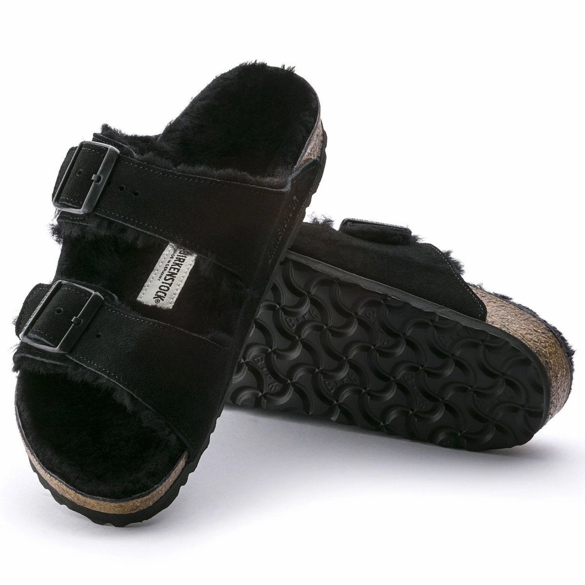 Birkenstock Women's Arizona Shearling Black Best Flat Sole Running Shoes