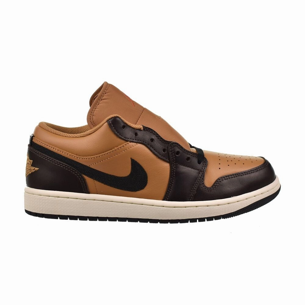 Jordan 1 Low SE Men's Shoes Flax/Black-Baroque Brown hq3603-201 Asics Non Marking Badminton Shoes