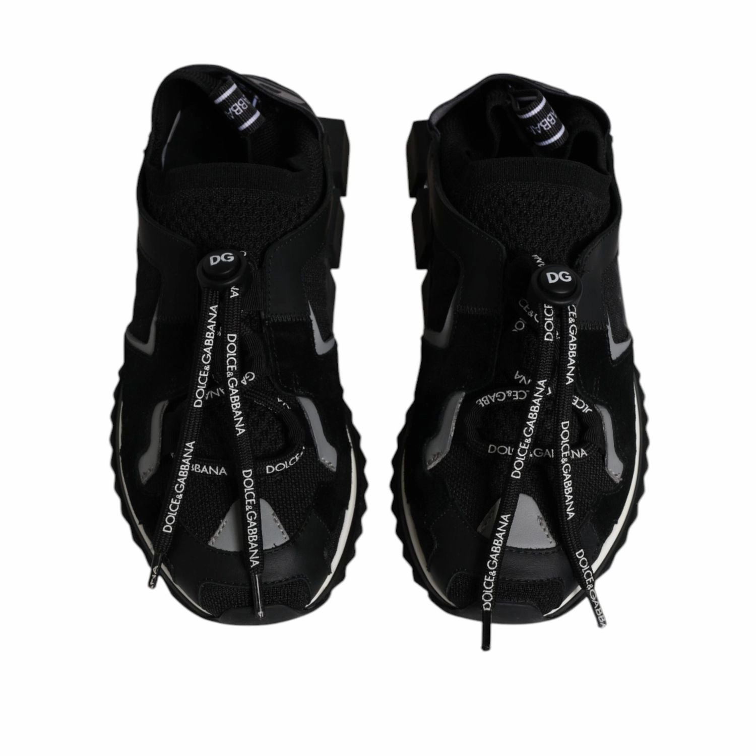 Sneakers With Stars On Side Dolce & Gabbana Black White Logo Sorrento Sneakers Shoes