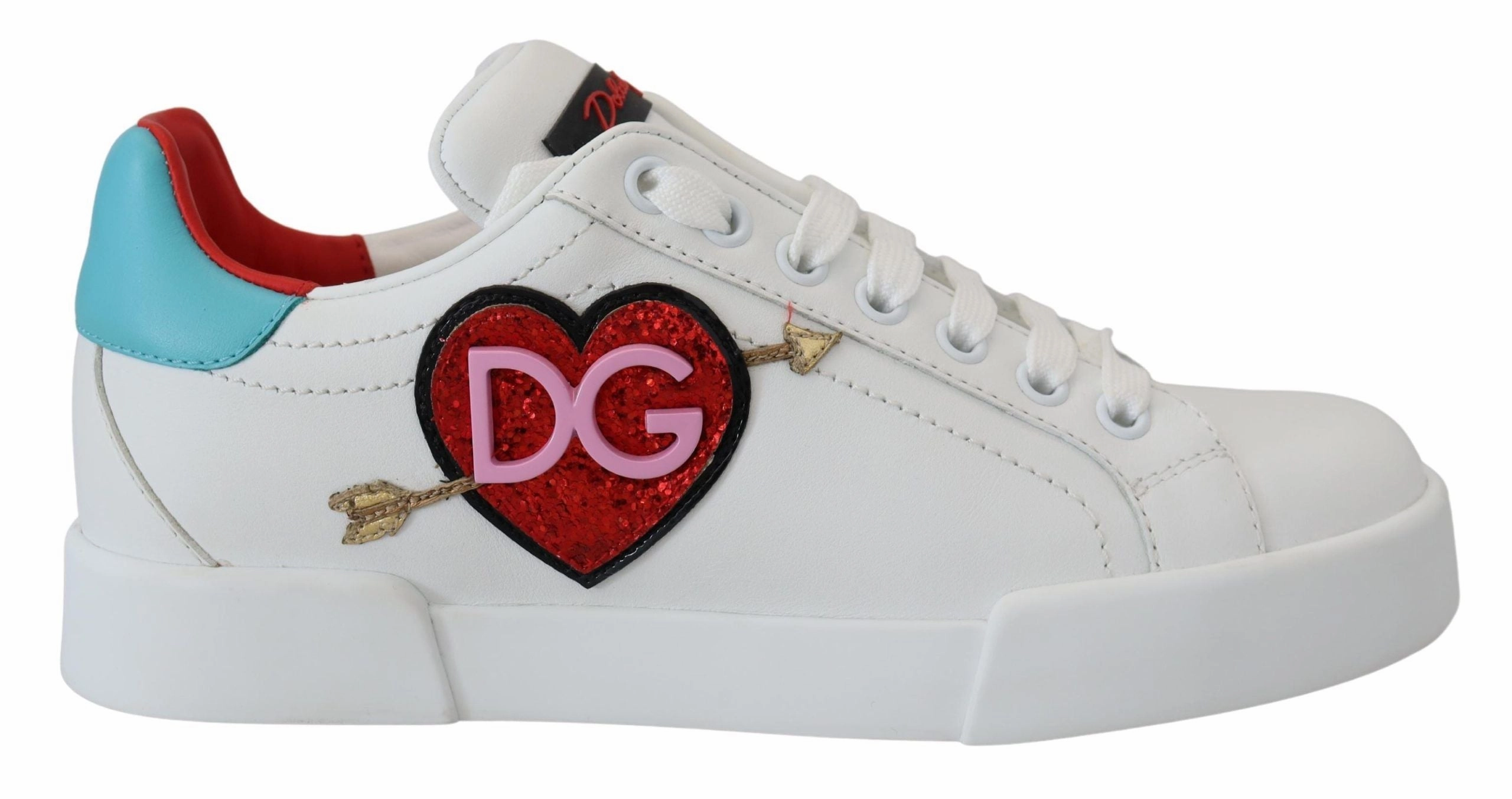 White Leather Sneaker Portofino Logo Heart Shoes Sneakers Neutral