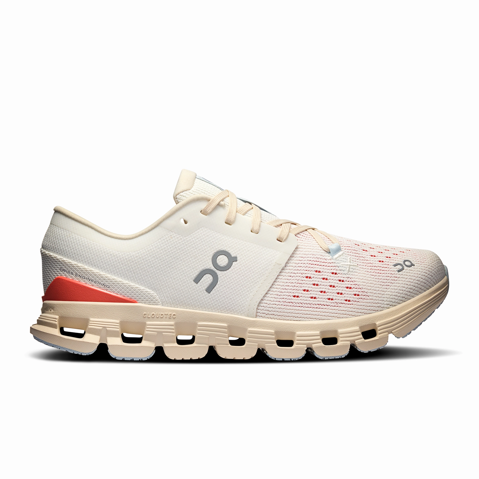 Running Shoes Wave Rider On Running Cloud X4 Running Shoe (Women) - Ivory/Salmon