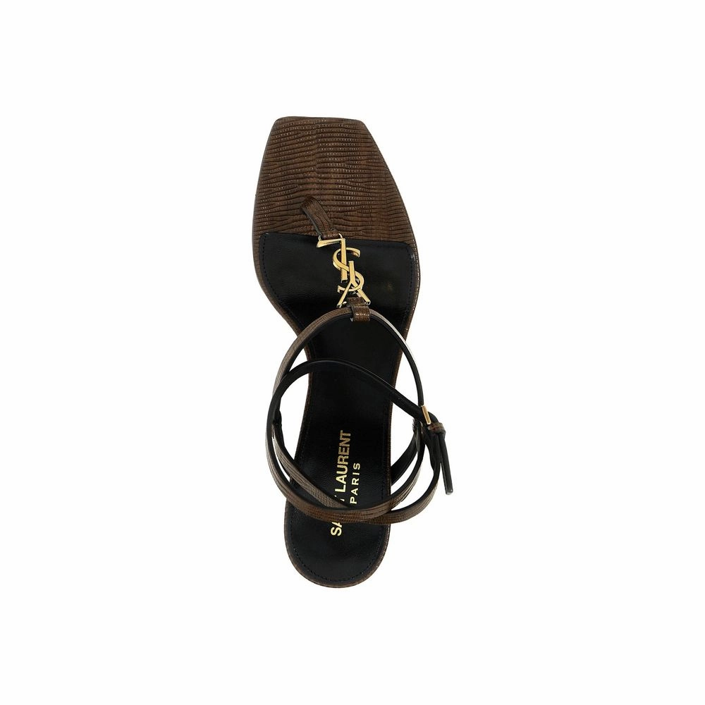 Saint Laurent Brown Calfskin Platform Sandals Vomero 18 Running Shoes