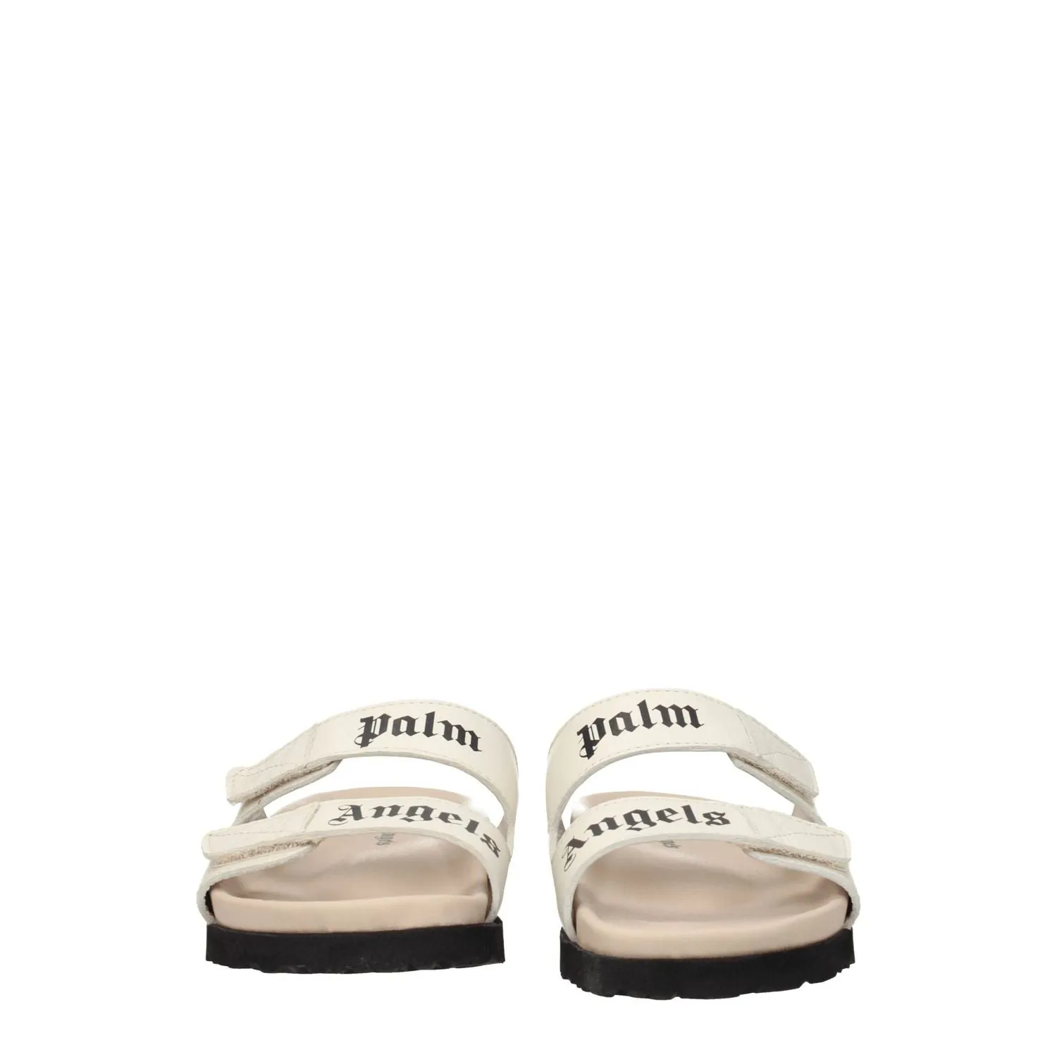Flat Bottom Soccer Shoes Palm Angels Beige Leather Flat Sandals