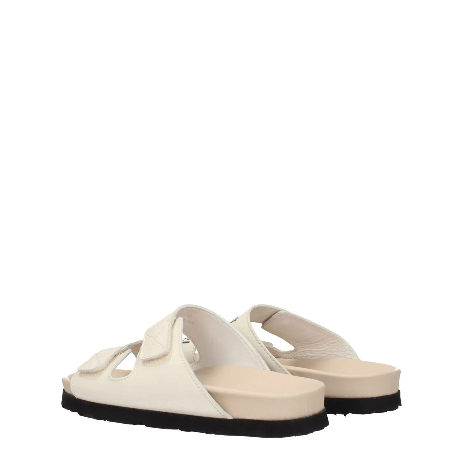 Shoes That Go From Flats To Heels Palm Angels Beige Leather Flat Sandals