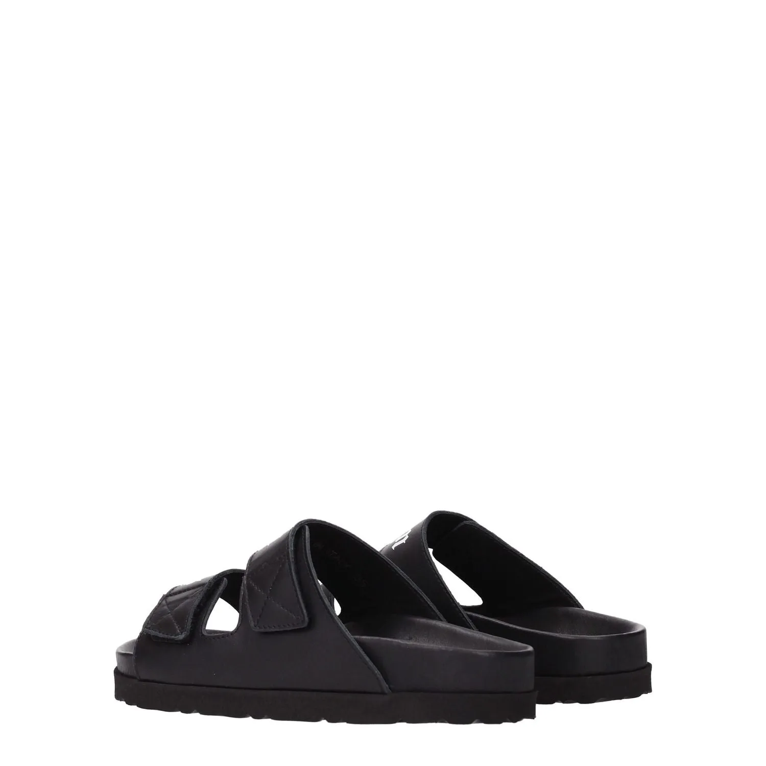 Flat Classic Shoes Palm Angels Black Leather Slippers