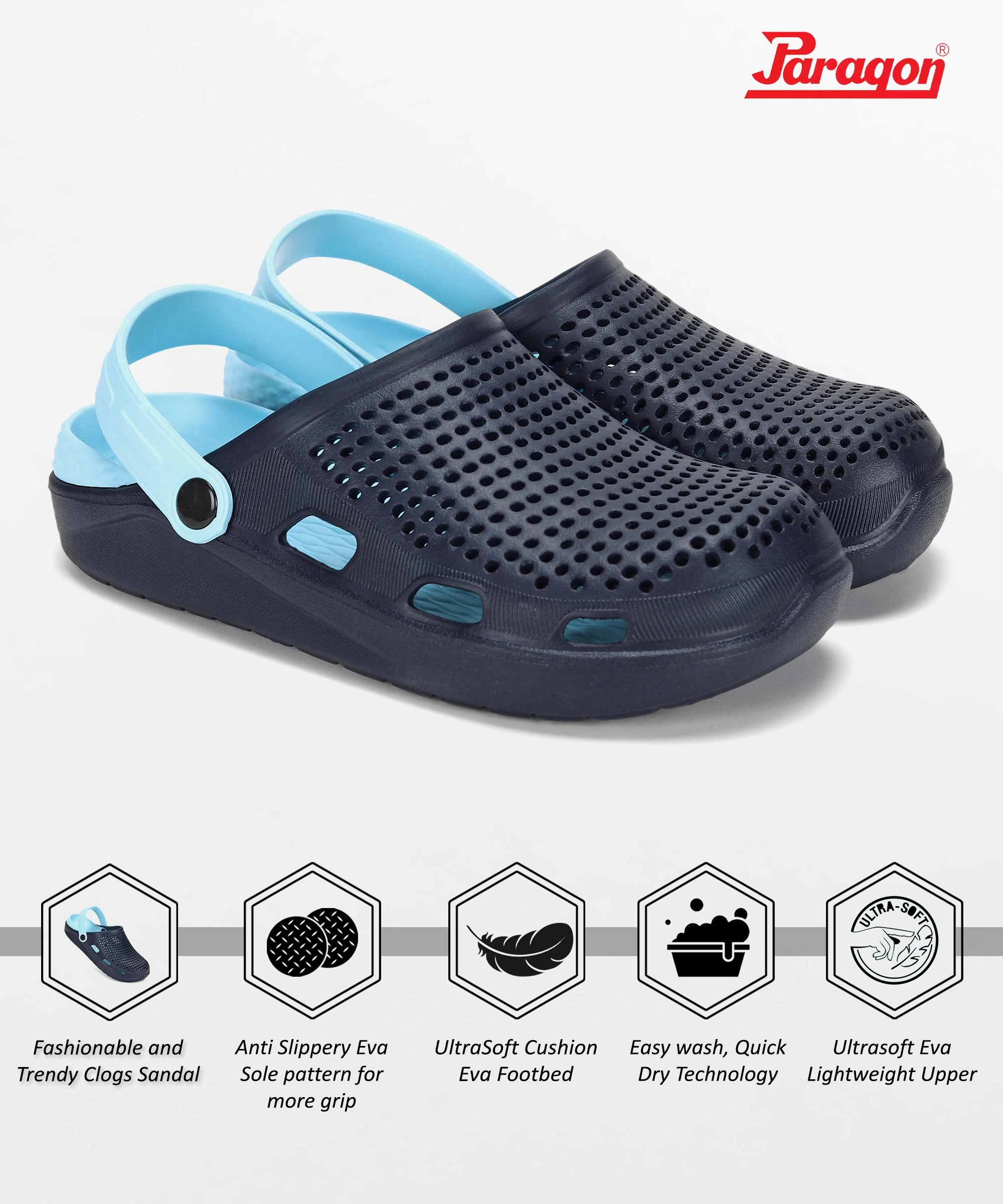 Paragon  EVK10916G Men Casual Clogs | Stylish, Durable, Casual & Comfortable | For Everyday Use Sandals Carribean