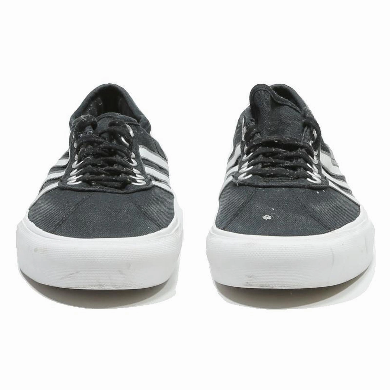 ADIDAS Canvas Mens Low Top Trainers Black & White UK 6.5 Casual Skate Shoes Adidas Beach Shoes