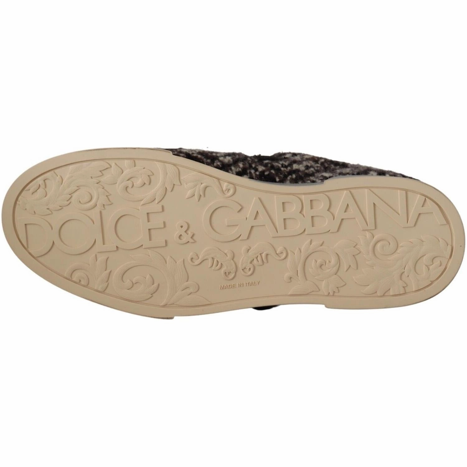 Air Jordan Retro Shoes Dolce & Gabbana Silver Leather Brown Cotton Wool Sneakers Shoes