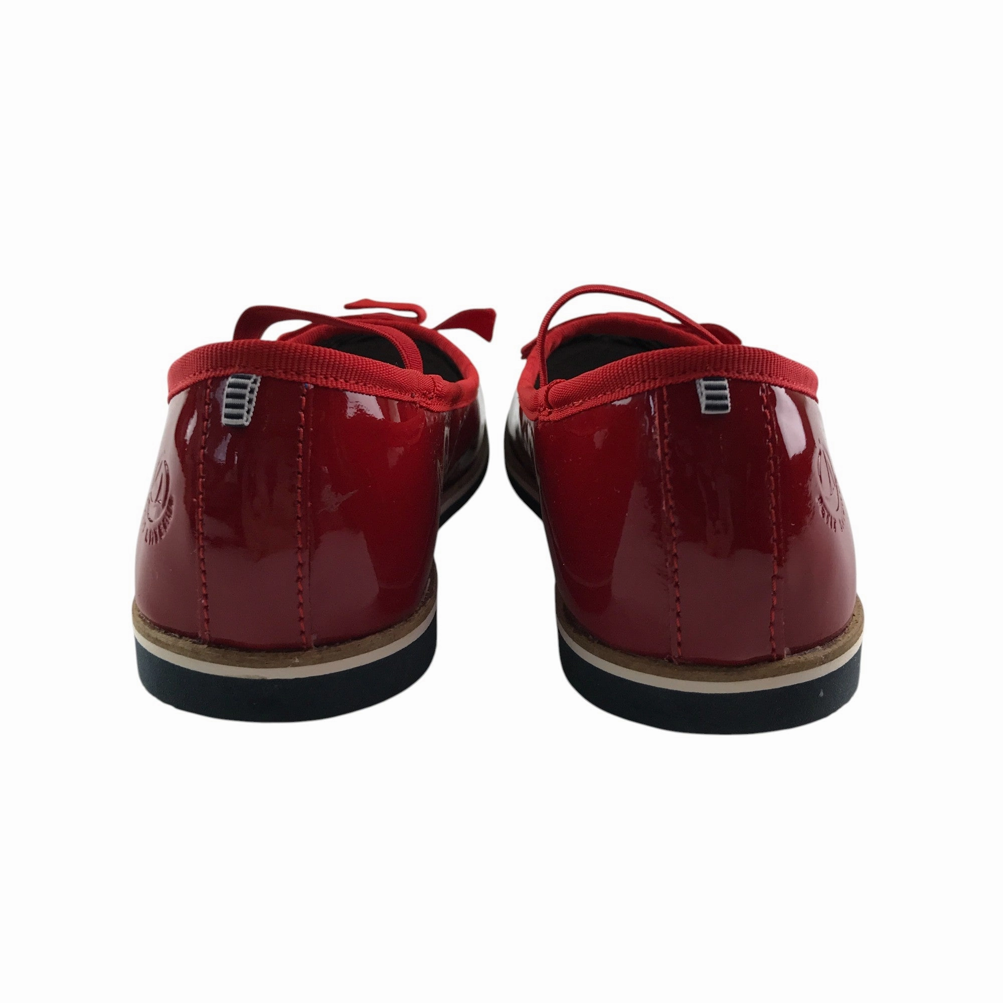 Authentic Skate Shoe Petit Bateau mary janes shoe size 12.5 junior red leather ballerina style with strap