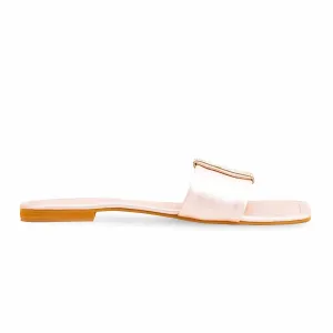 Flat Satin Wedding Shoes Pink Fancy Slipper For Women FN0796