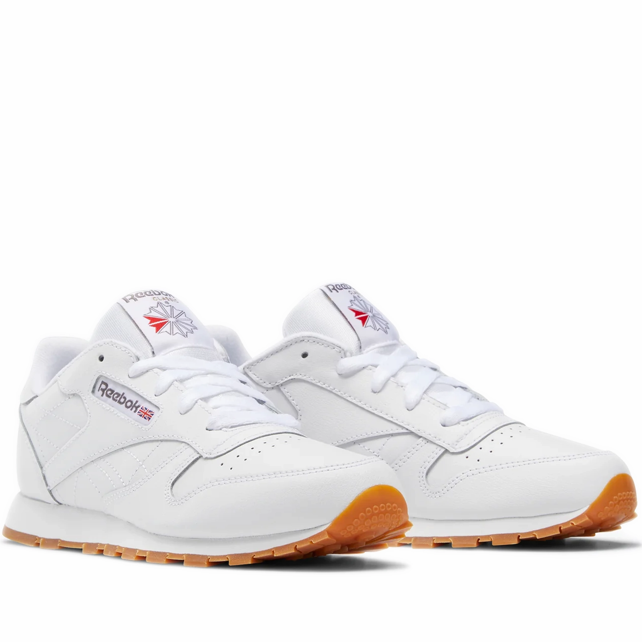 Pre School Reebok Classic Leather Shoes - White/Gum Pro Skater Shoes
