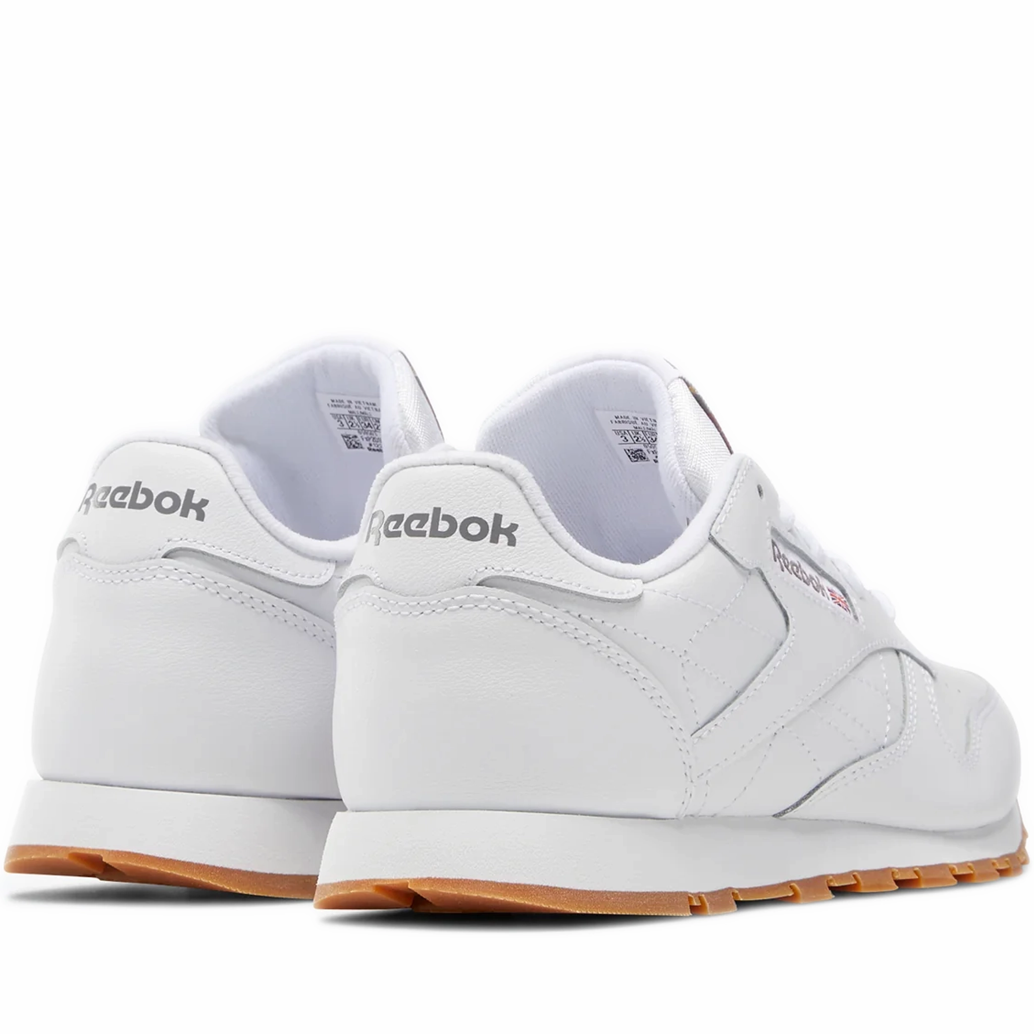 Pre School Reebok Classic Leather Shoes - White/Gum Glitter Skater Shoes
