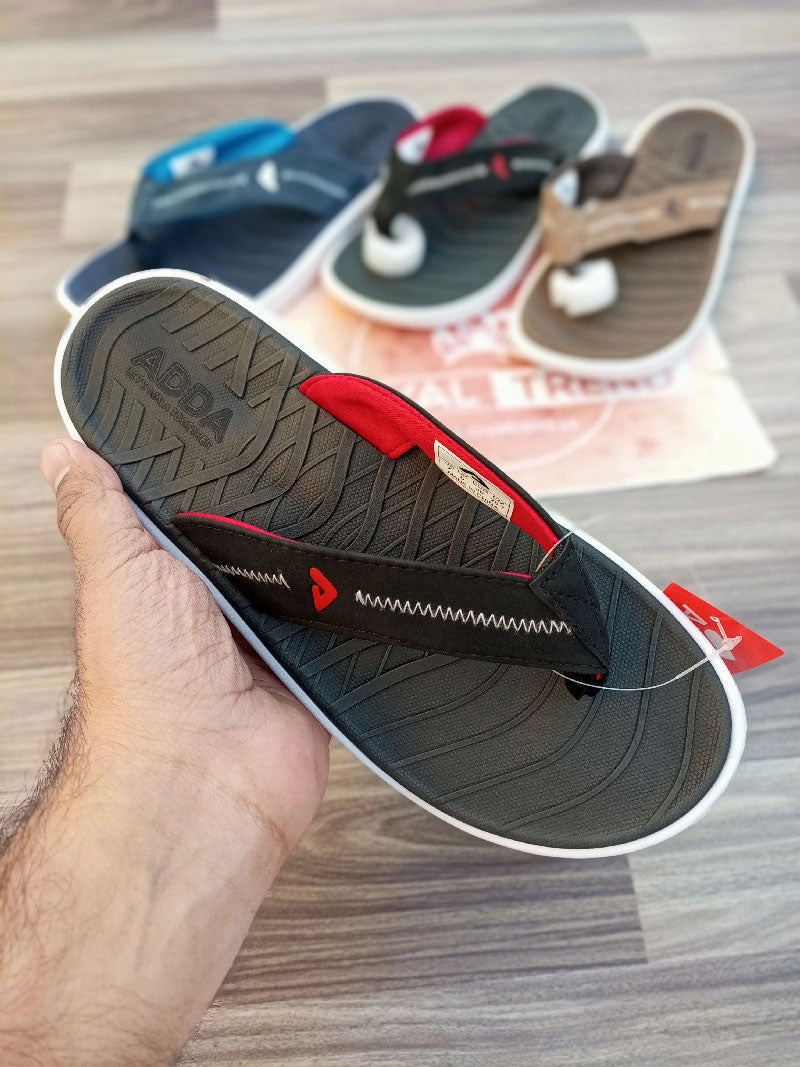 Healed Flip Flops Premium Adda Flip Flop Zero - Black & Red, A-Grade Comfort and Style