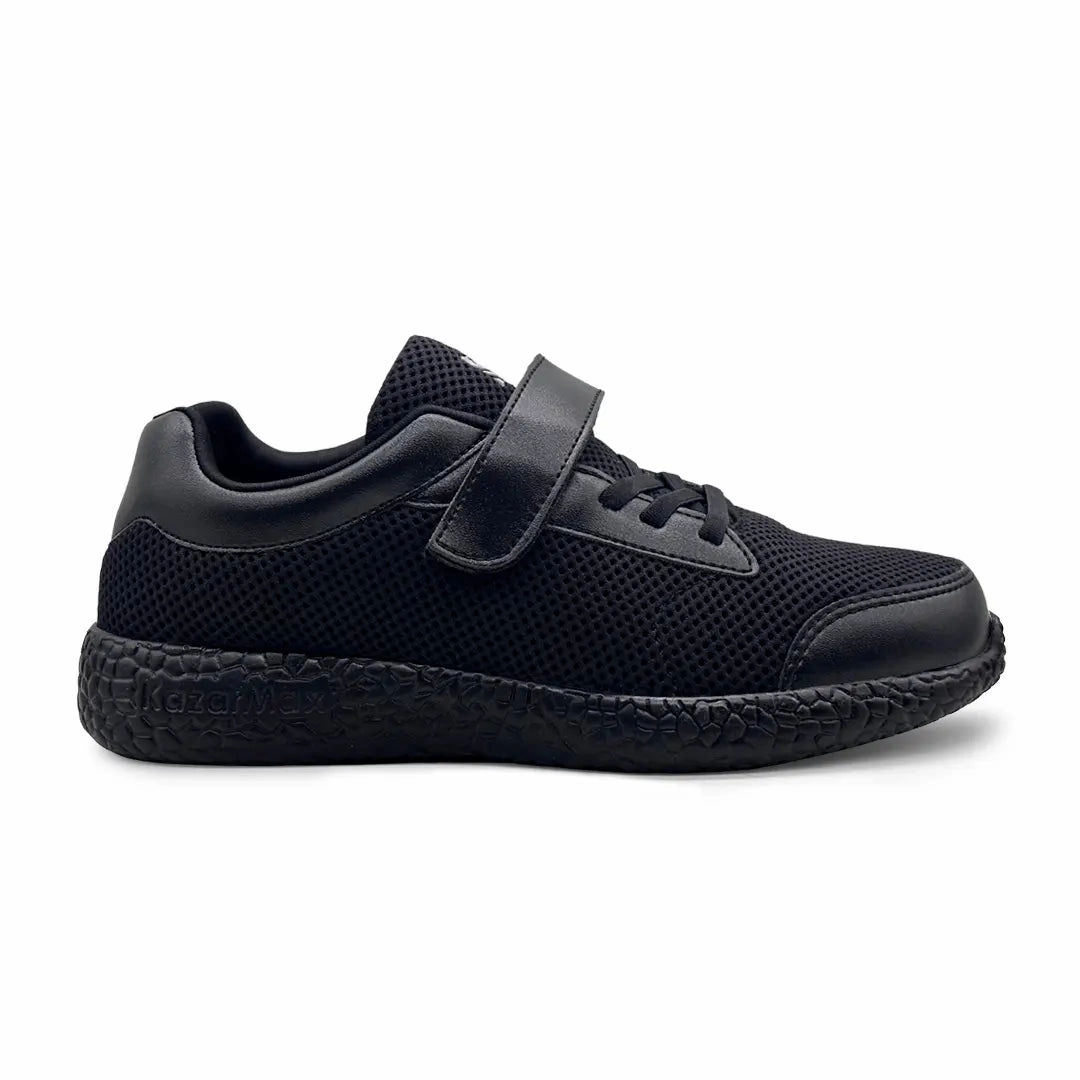 Skudo - Faux Laces Black School Shoes Brand Sneakers