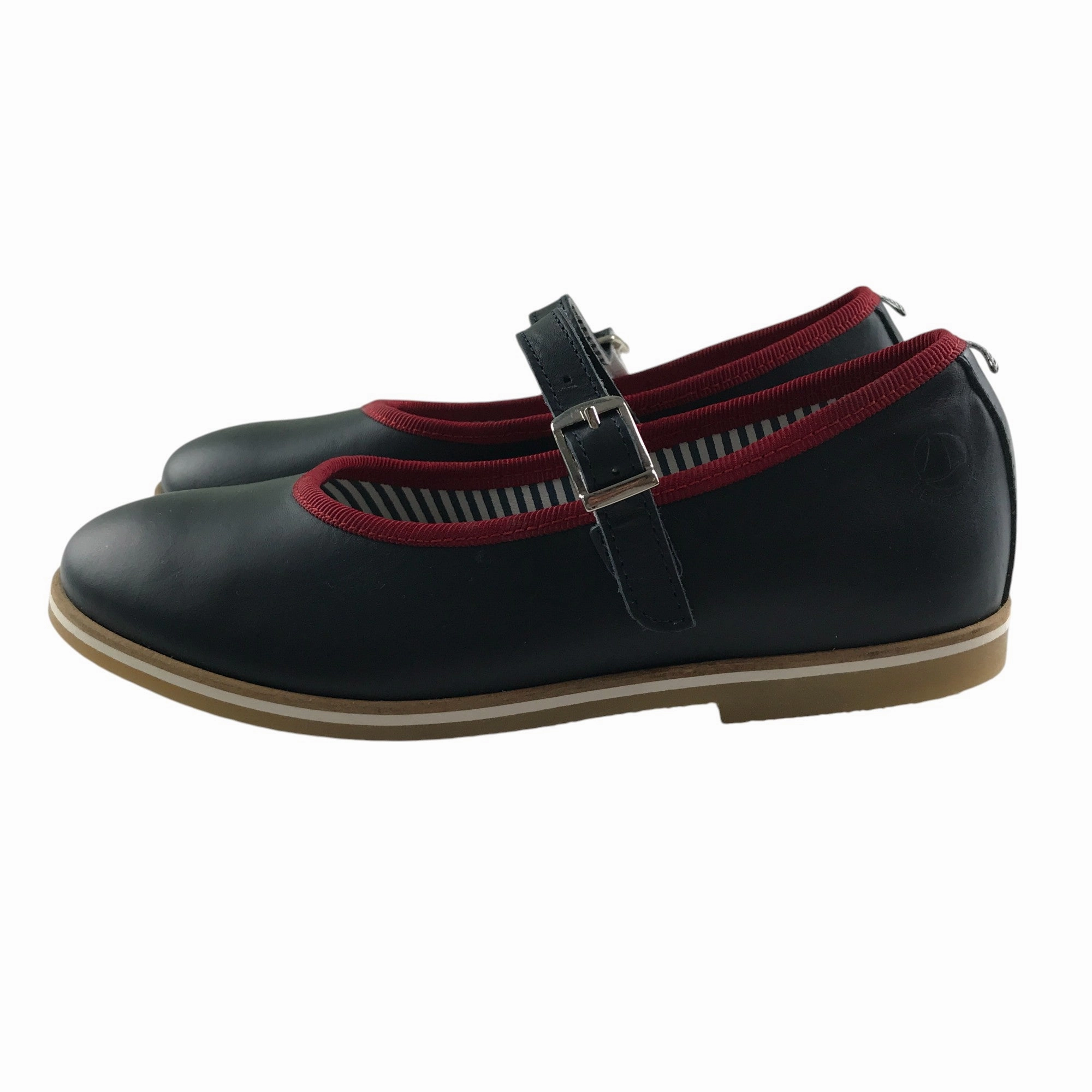 Narrow Feet Best Skate Petit Bateau mary janes shoe size 12.5 junior navy leather with strap