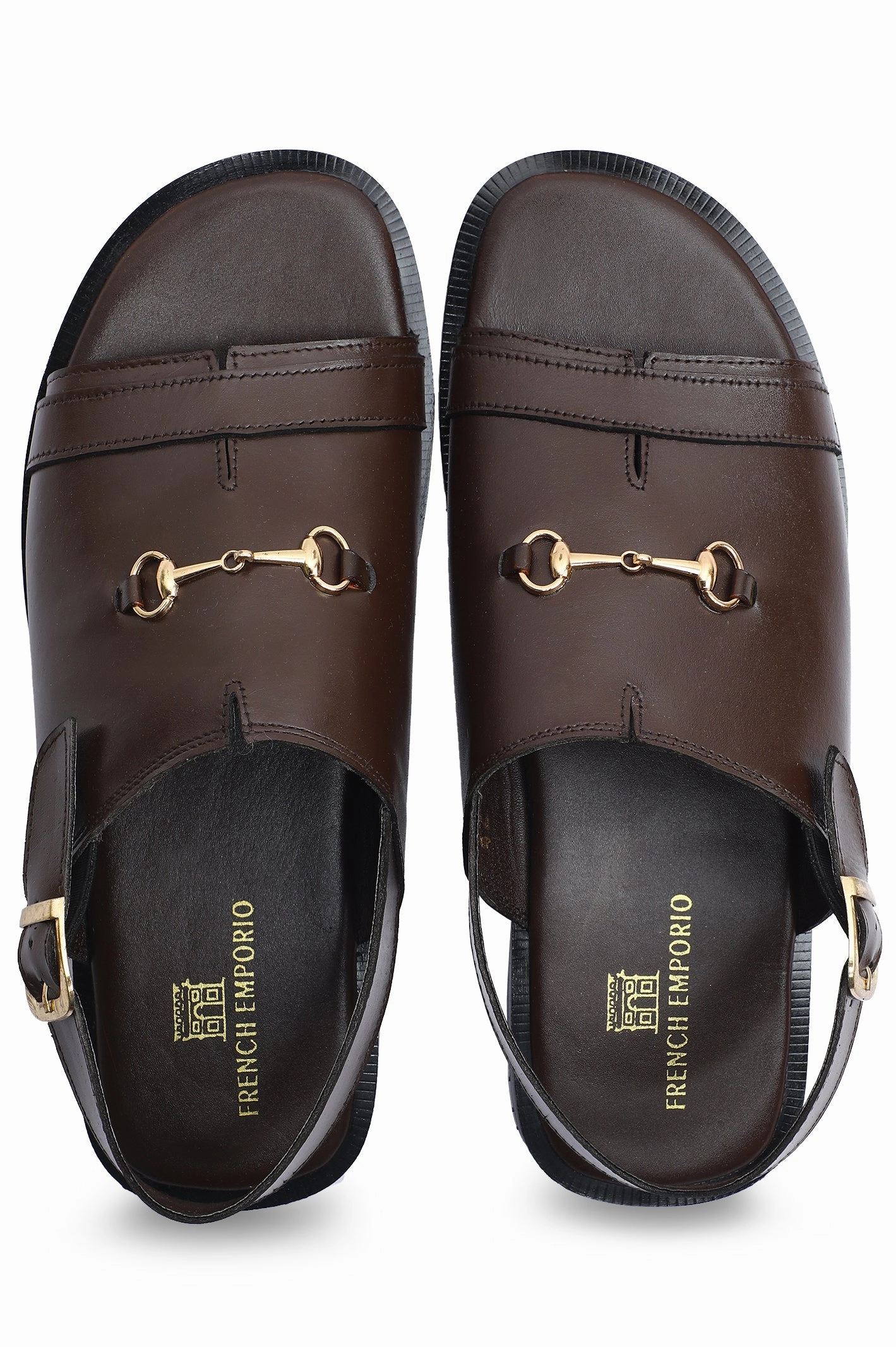 Leather Shoes Slip On Loafers French Emporio Men's Sandal SKU: SLD-0042-COFFEE