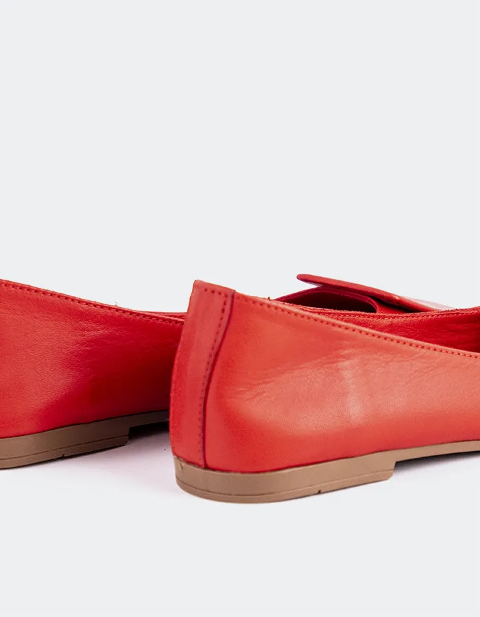 Shoe Flats Prianca Red Leather