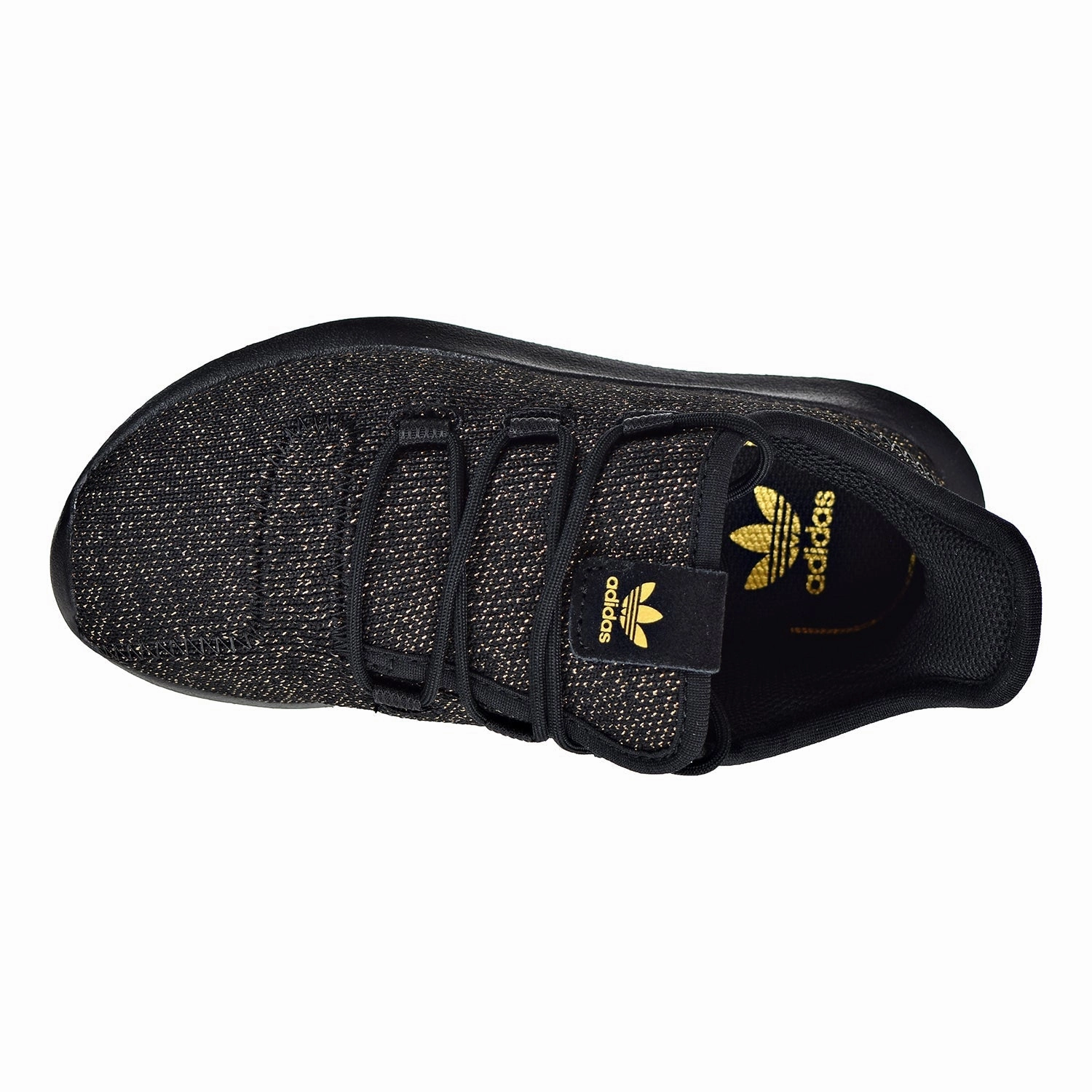 Adidas Tubular Shadow Little Kids' Shoes Core Black / Gold Glitter Running Shoes Heavy Person