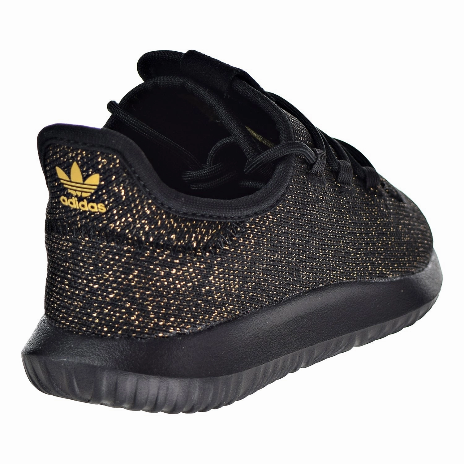 Adidas Tubular Shadow Little Kids' Shoes Core Black / Gold Glitter Lower Heel Drop Running Shoes