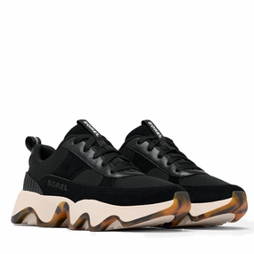 Waterproof Comfortable Walking Shoes Sorel Women's KINETIC Impact II Wonder Lace Sneaker | Black/Chalk