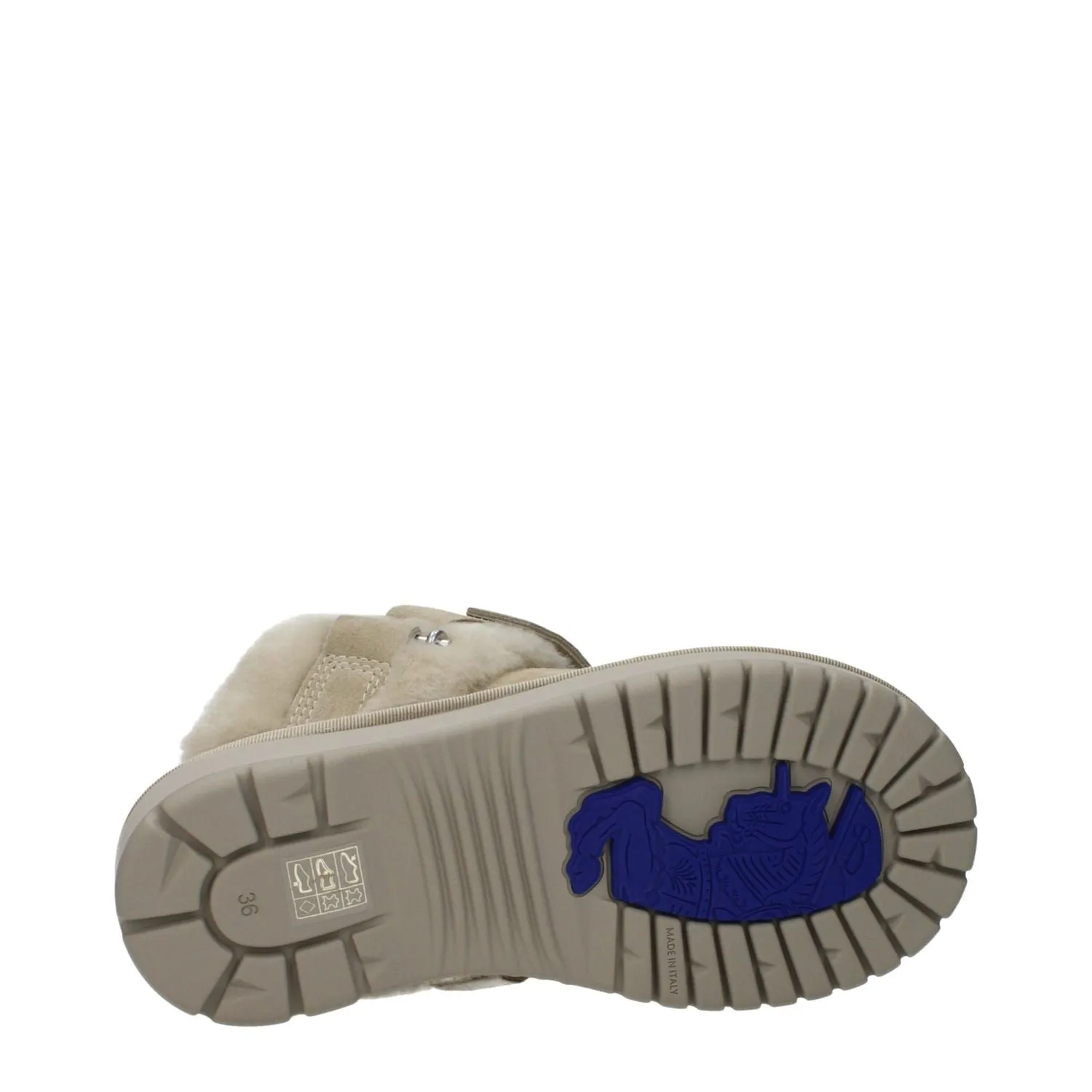 Crane Flats Shoes Burberry Green Leather Slippers