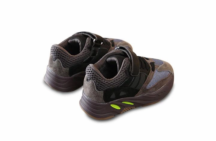 MOF Kids brown textured touch strap sneakers Sequins And Sneakers