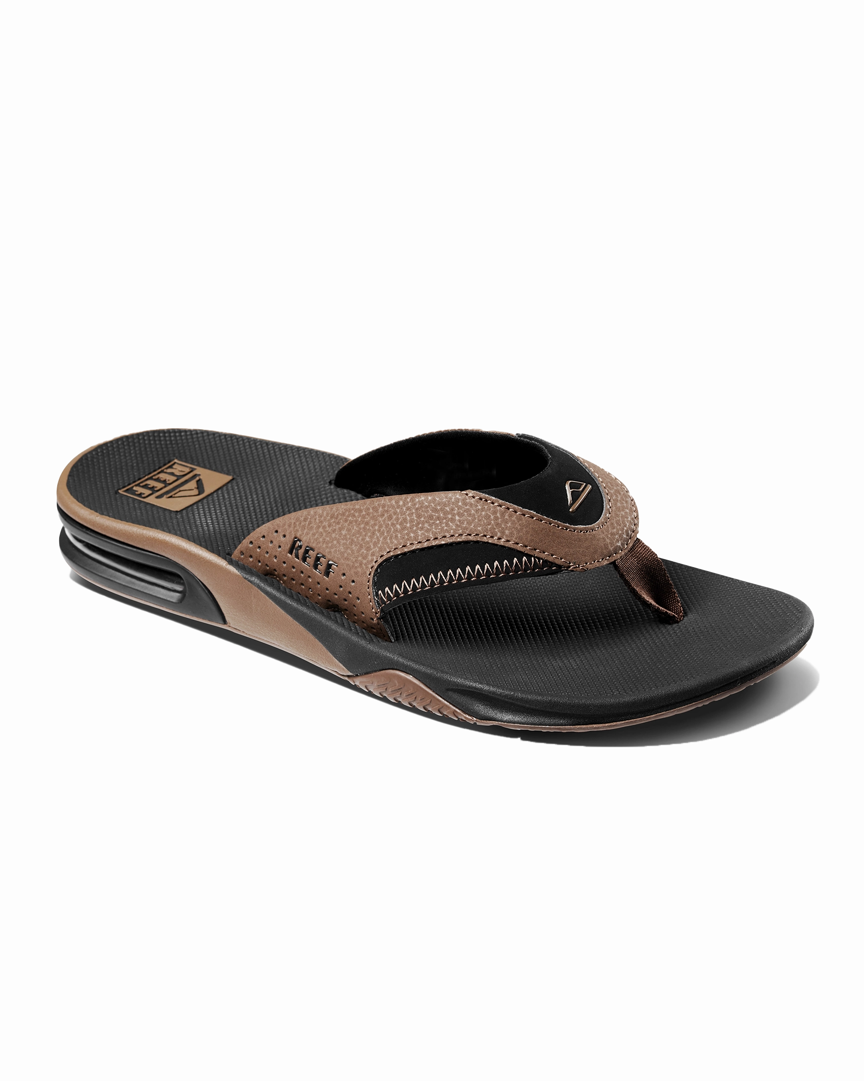 Fanning Flip Flops in Black & Tan Best Walking Flip Flops