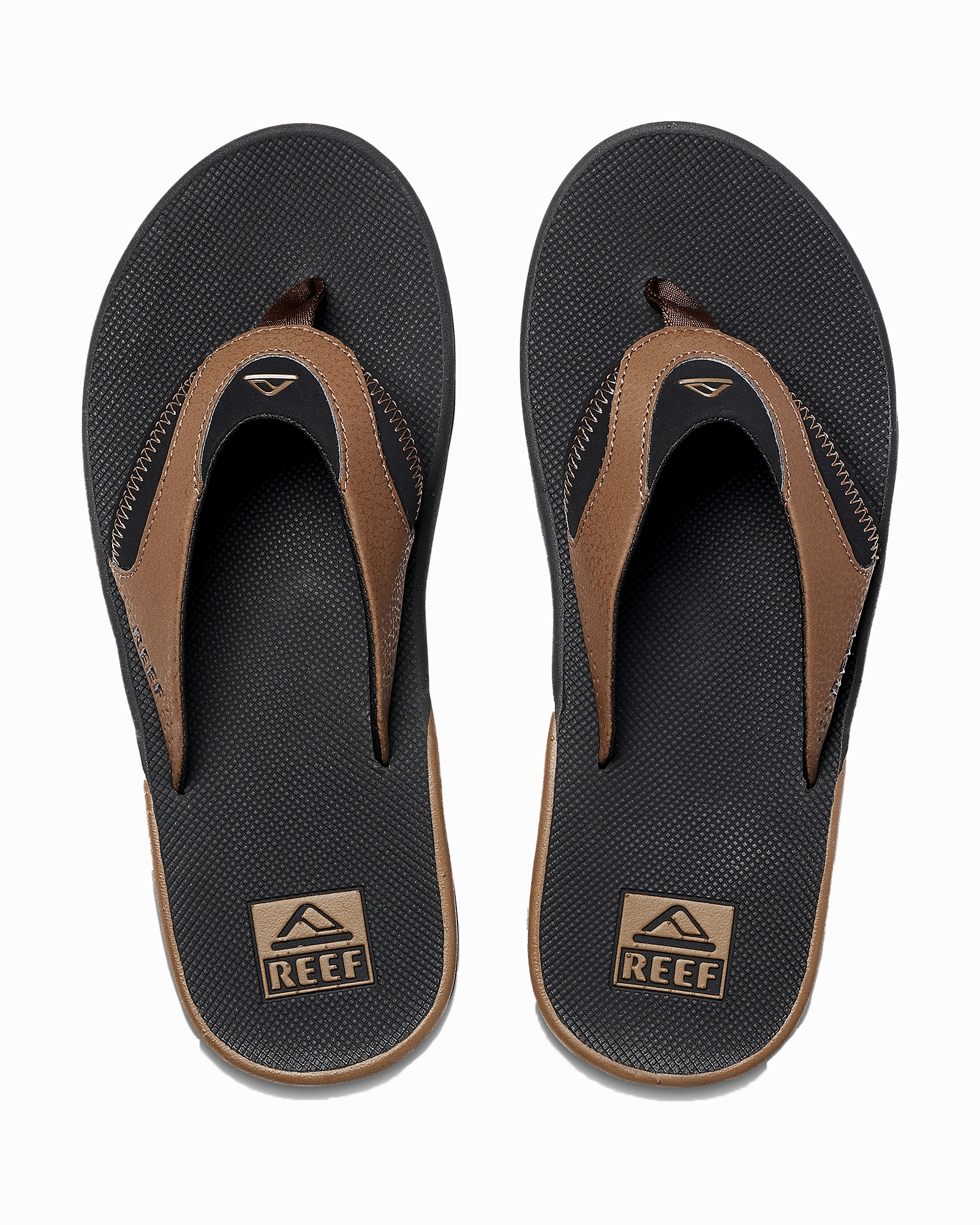Thong Flip Flop Sandals Fanning Flip Flops in Black & Tan