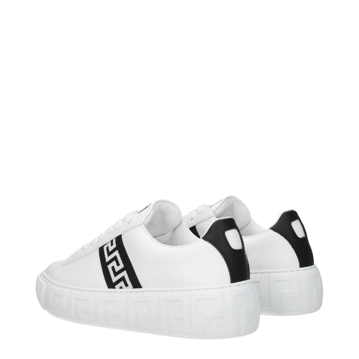 Versace White Leather Low Top Sneakers Best Running Shoe Flat Feet