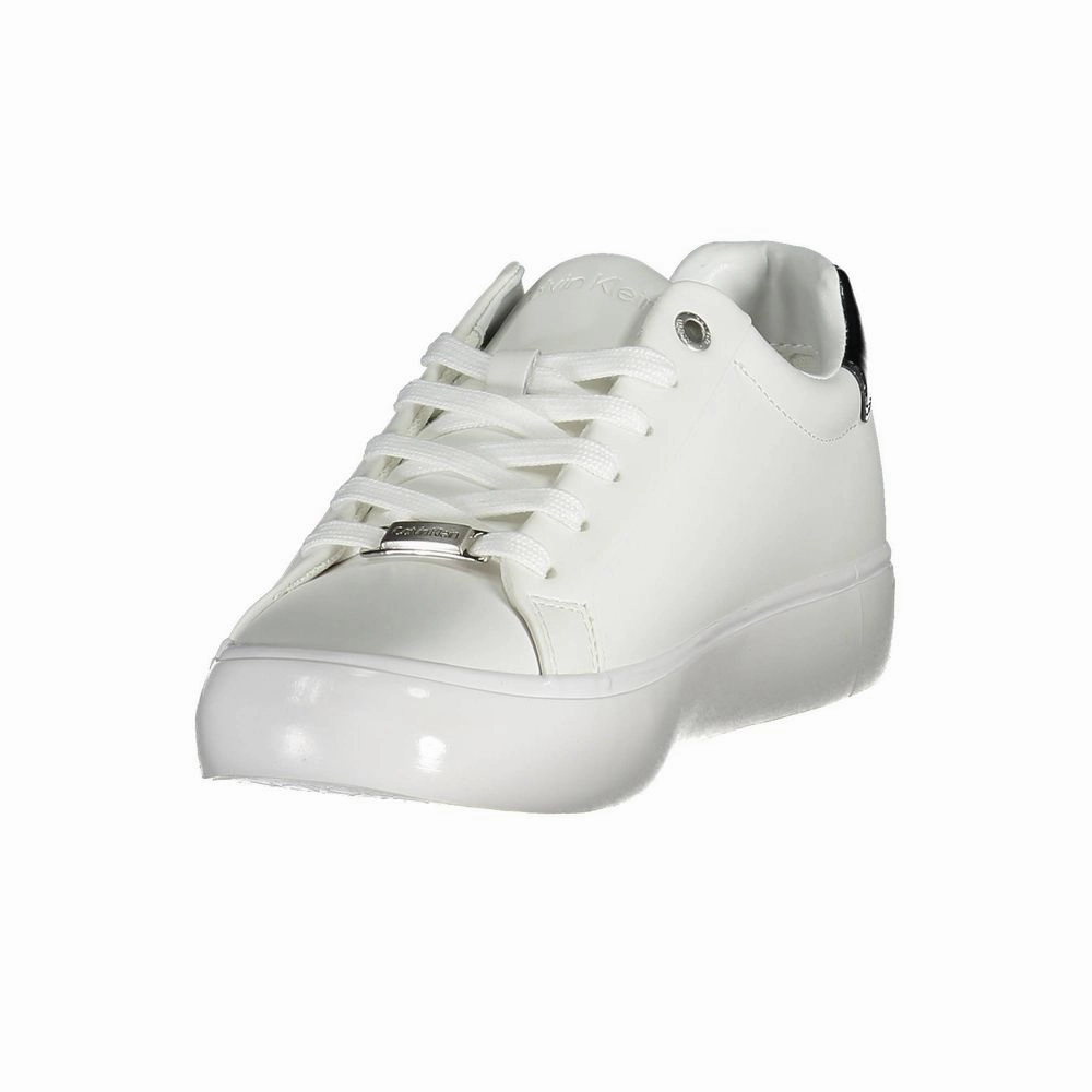 Calvin Klein White Leather Women Sneaker Balloon Sneakers