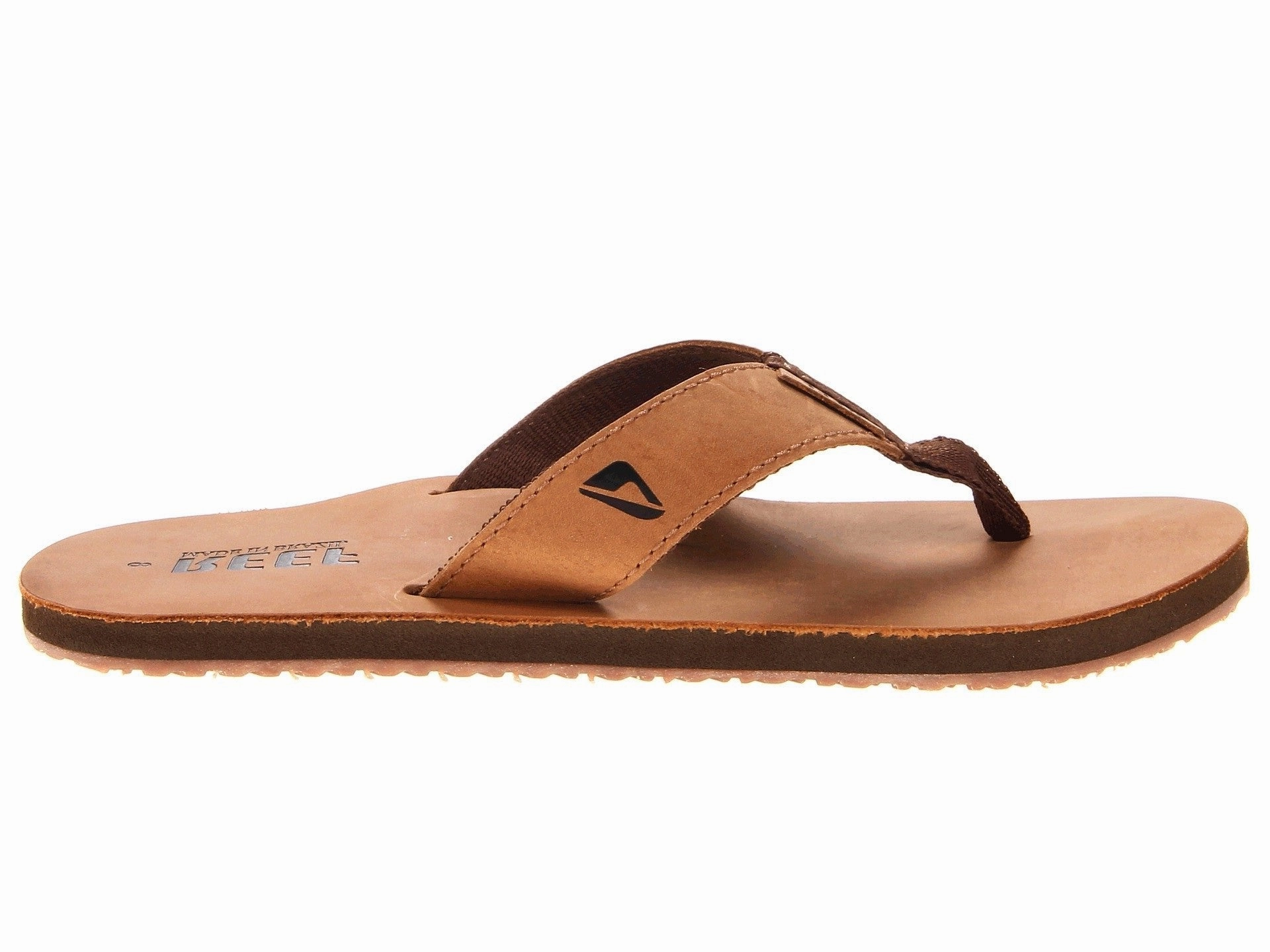 Reef Men's Leather Smoothy Bronze Brown Sandals Flip Flops Creative Flip Flops