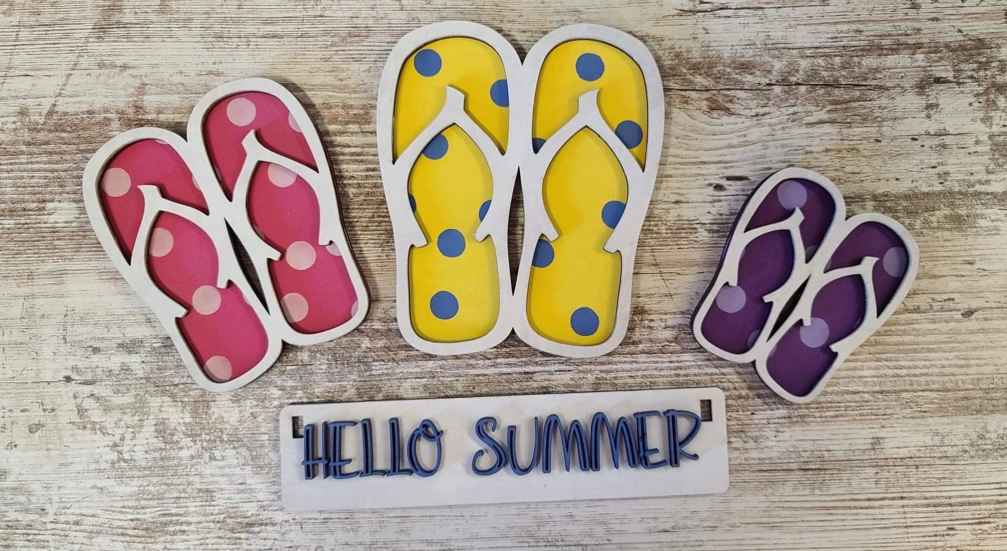Flip Flops Water Park Hello summer wagon insert