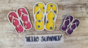 Hello summer wagon insert Flip Flops Go Walk